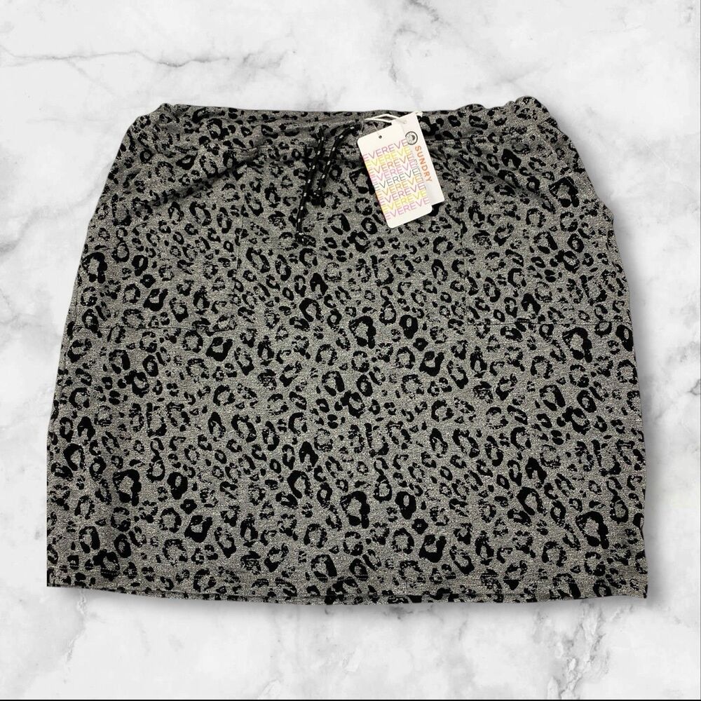 Sundry‎ Leopard Pocket Saturday Skirt in Heather Grey Size 4 MSRP: $64 USA